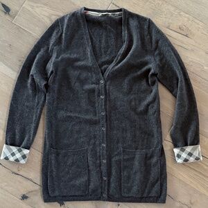 BURBERRY Grey Cashmere cardigan Medium
